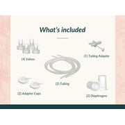 Ameda Spare Parts Kit for Breast Pump Includes: (4) Valves, (2) Silicone Tubing, (2) Silicone Diaphragms, (2) Adapter Caps, (1) Tubing Adapter