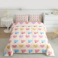 thumbnail image 2 of Feelyou Kawaii Love Heart Queen Comforter Set, Cartoon Princess Bowknot Bedding Sets, Teens Kids Girls Women Reversible Bedding Comforter Set, Breathable Home Decor, 3pcs, 2 of 8