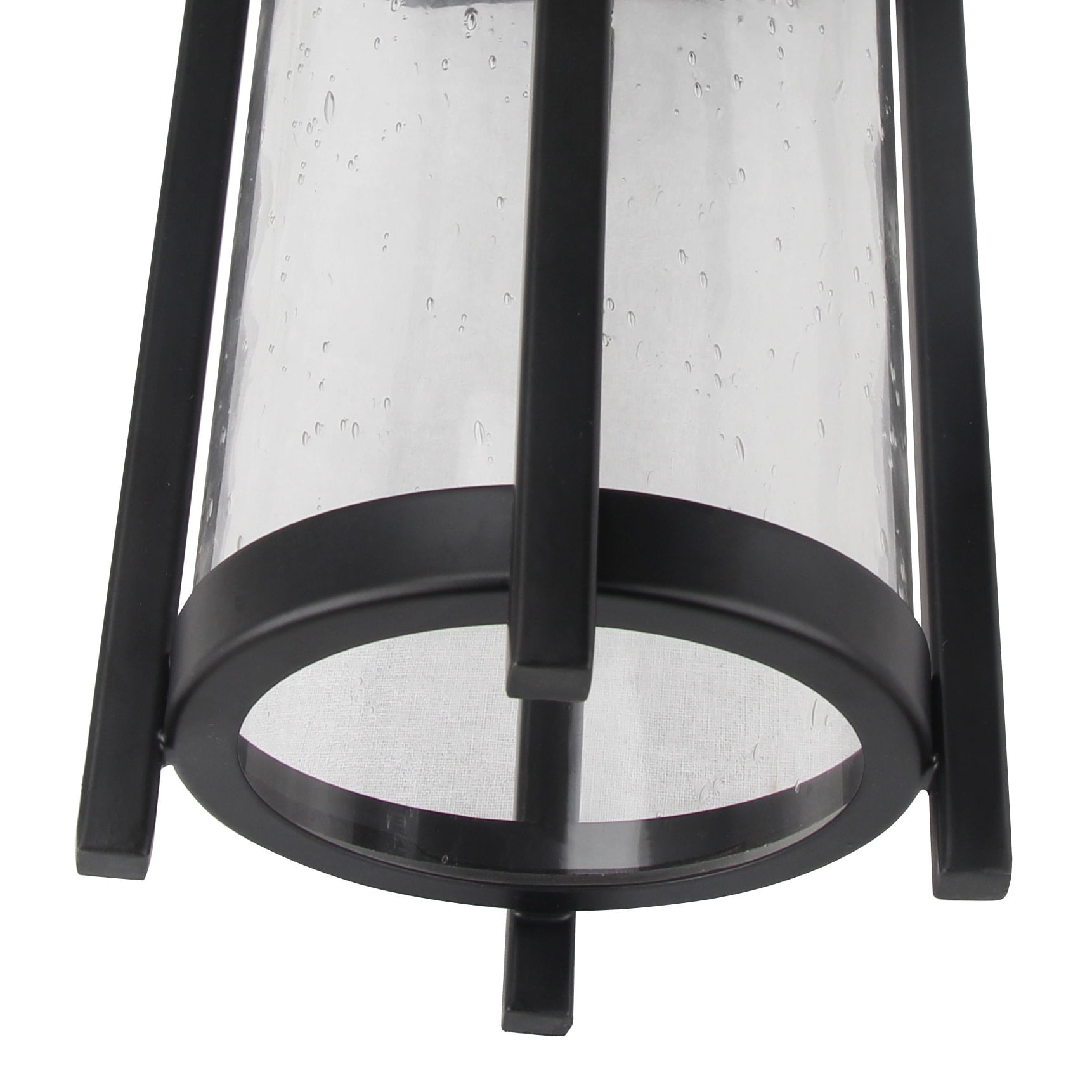 Design House Chapel Ridge 1-Light LED Indoor/Outdoor Dimmable Wall Light with Clear Seedy Glass Shade, Black