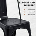 thumbnail image 5 of CL.HPAHKL Dining Chairs Set of 4, Metal Kitchen Chairs 330LBS Weight Capacity, Stackable Indoor Outdoor Chairs for Kitchen Dining Room Café Restaurant Bistro Patio Bar Chairs, Black, 5 of 7