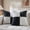 Black White, variant on 2 Packs Rust Euro Decorative Throw Pillow Covers 28x28 Inch for Bedroom Bed, Farmhouse Boho Home Decor, Soft Corss Corduroy Patchwork Textured Square Terracotta Cushion Case 71x71 cm