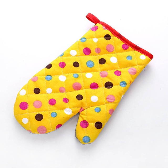 Heat Thick Oven Gloves Dot Microwave Insulation Ovenware Baking Bakeware Tools Kitchen Accessories Yellow Rubber Disposable Gloves
