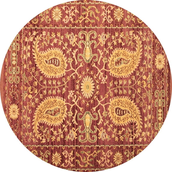 Ahgly Company Indoor Round Persian Brown Traditional Area Rugs, 5' Round