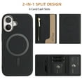 thumbnail image 3 of Dteck Magnetic Case for iPhone 16, 2 in 1 Wallet Case Detachable Card Holder, Compatible with MagSafe, Slim PU Leather RFID Blocking Credit Slots Zipper Pocket,Black, 3 of 7