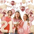 thumbnail image 6 of YANSION 21st Birthday Decorations for Girls, Retro Blush Pink Balloons, 21st Birthday Banner, Triangle Flag Banner, 21st Birthday Balloons, Rose Gold White Sand Nude Balloon Set, 6 of 7