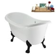 thumbnail image 5 of 59" Streamline N4880BL-WH Soaking Clawfoot Tub and Tray With External Drain in Glossy White and Matte Black Clawfeet, 5 of 12