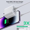 thumbnail image 2 of Cargador integrado para iPhone certificado por Apple, paquete de 2 con cable de 10 pies, 2 of 7