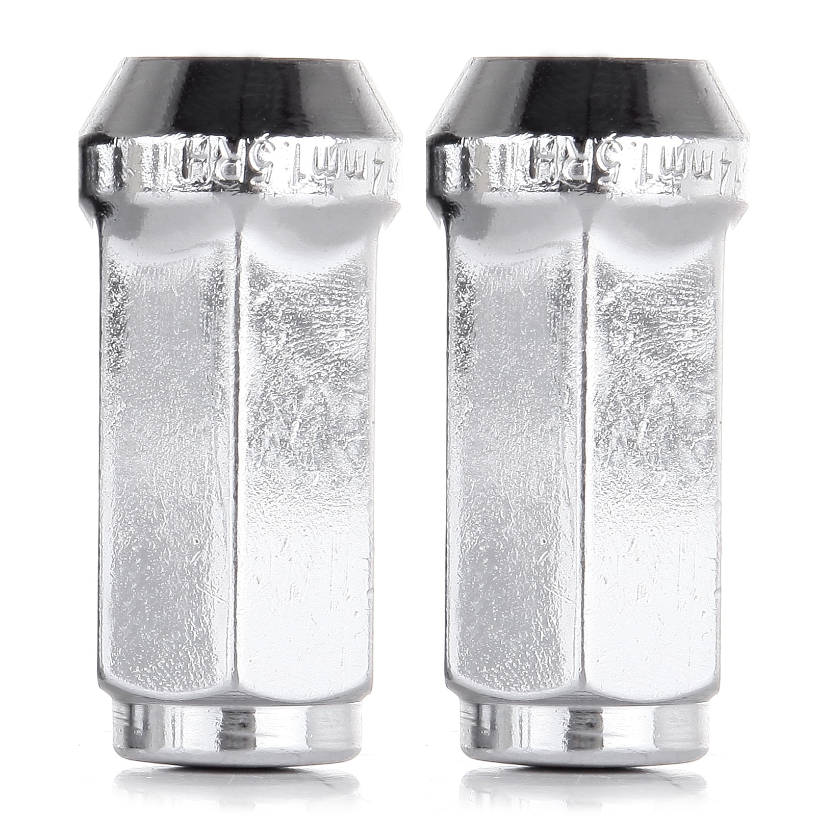 cciyu Set of 24 Silver Chrome Spline Wheel Lug Nuts for Cadillac for Chevy for Chrysler for Ford for GMC for Honda for Hummer for Toyota 1992-2014 14X1.5 Drive Close End 1.9" Tall