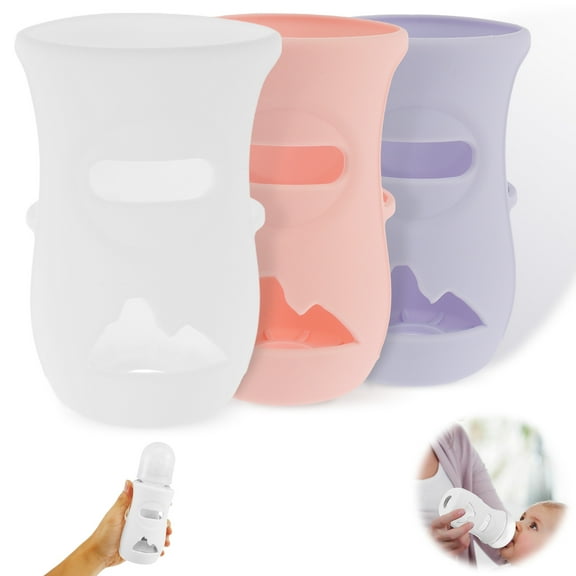 Silicone Sleeves Silicone Baby Bottle Cover Insulated Glass Bottle Compatible with AVENT Glass Natural Baby Bottle 4/8Oz