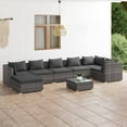 thumbnail image 1 of vidaXL 8 Piece Garden Lounge Set with Cushions Poly Rattan Grey, 1 of 5