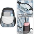 thumbnail image 4 of Blue and White Checkered Pattern 17" School Backpacks for Teens,Waterproof Oxford Fabric,S-Shape Padded Straps for School,Travel,Hiking,Camping, 4 of 6