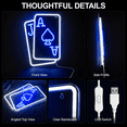 thumbnail image 6 of Playing Cards Neon Signs 15.8"x 11.8" Led Sign Gamer Neon Light USB Powered Switch Light up Sign Wall Neon Sign for Wall Decor Bedroom Bar Shop Hotel Christmas Birthday Party, 6 of 7