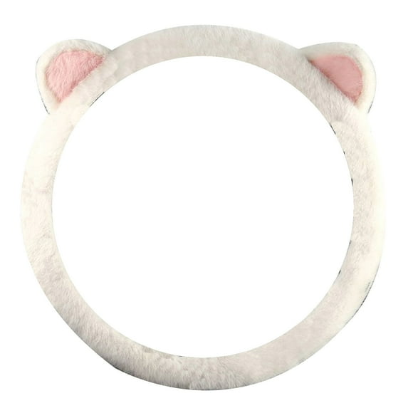 Funda para volante. Funda protectora de invierno para volante con orejas de gato. Mide 39 cm / 15,3 pulgadas