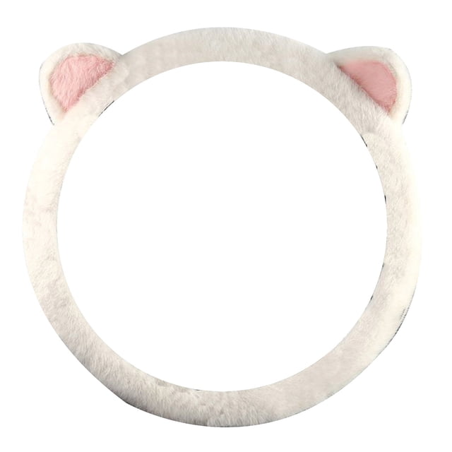 Funda para volante. Funda protectora de invierno para volante con orejas de gato. Mide 39 cm / 15,3 pulgadas