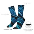 thumbnail image 4 of Hirioo Blue Viper Snake Closeup Face Pattern Adult Middle Tube Socks Breathable Sock Non-Pilling,Contrasting Color Design, 4 of 6