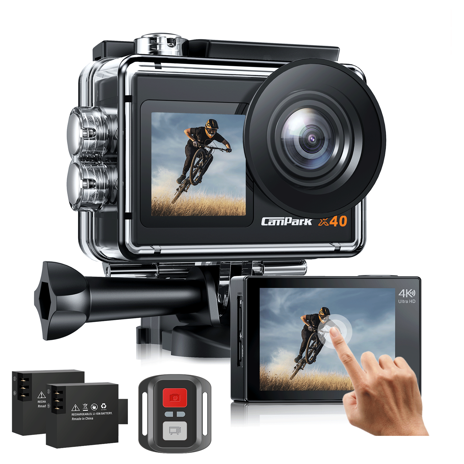 Campark 4K HD Action Cam 20MP Sports Digital Camera WiFi Touchscreen Waterproof 