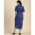 thumbnail image 4 of Moomaya Short Sleeve Spread Collar Cotton Dress - Women's Trendy Shirt Dress, 4 of 9