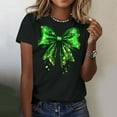 thumbnail image 2 of Annhoo Womens St Patricks Day T-Shirt Shamrock Print Crewneck Short Sleeve Tops Spring Summer Clothes, 2 of 5