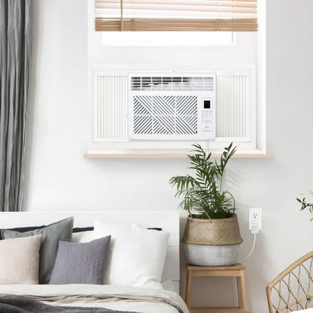 Keystone - 6,000 BTU Window Mounted Air Conditioner with Remote Control - white