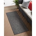 thumbnail image 2 of Unique Loom Collection Casual Transitional Solid Heathered Indoor/Outdoor Flatweave Area Rug, 2 ft x 6 ft, Black/Gray, 2 of 10
