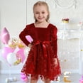 thumbnail image 3 of Ardorlove Kids Girls Long Sleeve Velvet Tulle Dress Square Neck Tutu Princess Dress for Wedding Birthday Commemorative Day Party, 3 of 7