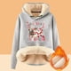 thumbnail image 2 of WILLBEST Sudadera con Capucha para Mujer, Otoño/Invierno, con Estampado Navideño de Letras, Gruesa y Cálida X-Grande, 2 of 3