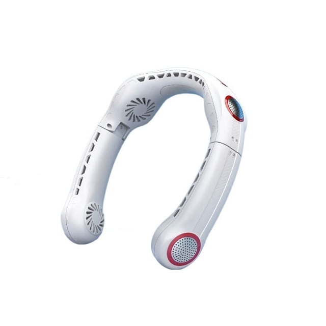 Ventilador de cuello de 5000mAh, ventilador plegable sin aspas, manos libres, ventilador Personal recargable por USB de 3 velocidades, bajo ruido, flujo de aire de refrigeración de 360°