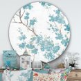 thumbnail image 2 of Designart 'Teal Cherry Blossoms II' Art Mural Rond en Métal Style Ferme - Disque de 36, 2 of 5