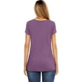 thumbnail image 3 of JYLFC Womens Tops Short Sleeve Round Neck Summer Tee Shirts, Light Purple 2XL, 3 of 6