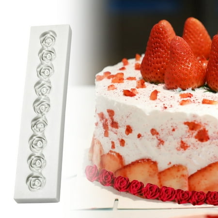 

Yesbay Cake Mold Food Grade Heat-Resistant Silicone Rose Flower Necklace Modeling Mold DIY Baking Tools for Household