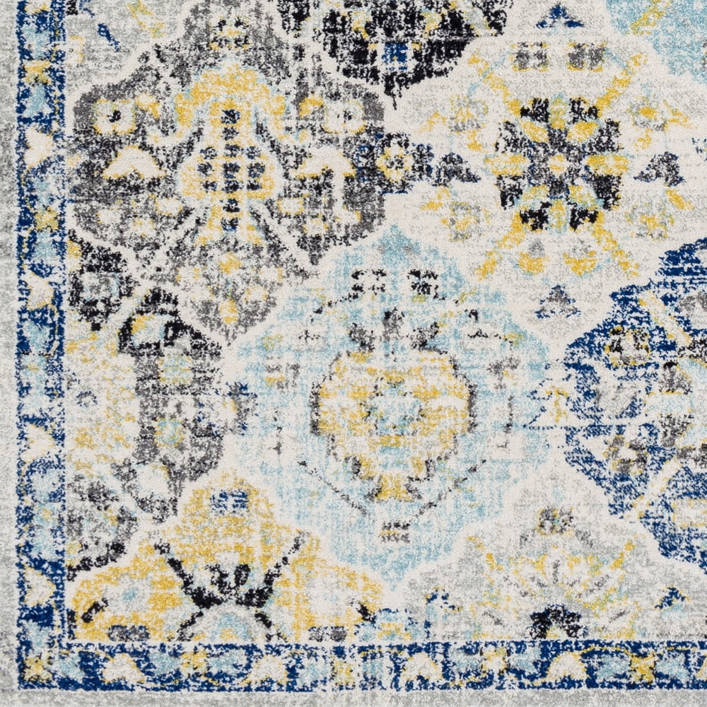 Livabliss Area Rugs for Living Room, 9x12 Harput Traditional Blue Rug, Bedroom Dining Room Home Decor Stain Resistant Carpet (8'10" x 12'6")