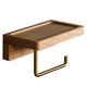 thumbnail image 1 of Soporte doble para papel higiénico de pared - Soporte decorativo de madera maciza de haya para baño con instalación adhesiva, esquinas redondeadas para baño y cocina (haya), 1 of 5