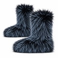 thumbnail image 6 of Women's Y2K Fluffy Faux Fur Knee Boots, Winter Warm Plush Snow Boots, Stylish Outdoor Cold Weather Boots, 6 of 7