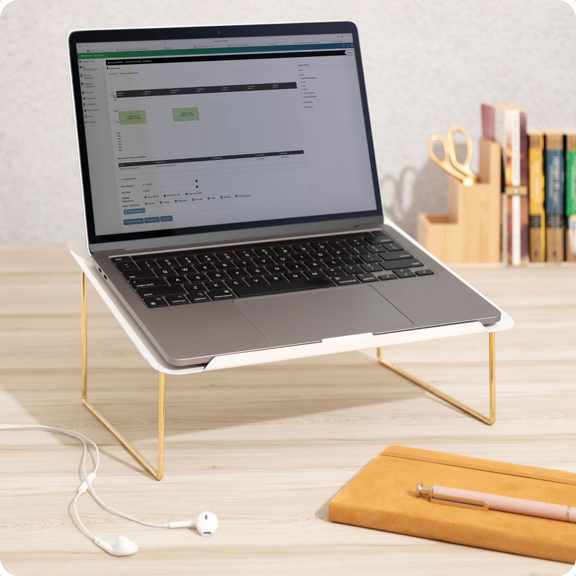 U Brands Perforated Metal Top Laptop Stand, 13 x 11 x 6“, Gold Metal