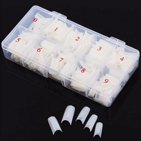 - Box 500Pcs Clear White Natural French False Acrylic Nail Art Tips UV Gel DIY