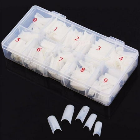 Box 500Pcs Clear White Natural French False Acrylic Nail Art Tips UV Gel