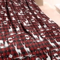 thumbnail image 3 of Red Christmas Plaid Deer and Tree Pattern Blanket,Comfortable Soft Flannel Throw Blanket,All Season,Warm Lightweight Blankets for Sofa Bed Couch Living Room Chair,60"x80", 3 of 4