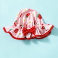 thumbnail image 5 of KIMI BEAR Newborn Baby Girls Swimsuits 3-6 Months Sleeveless Bowknots Swim Top Strawberry Swimsuit Ruffle Shorts with Hat Baby Girls Bathing Suits Red, 5 of 10
