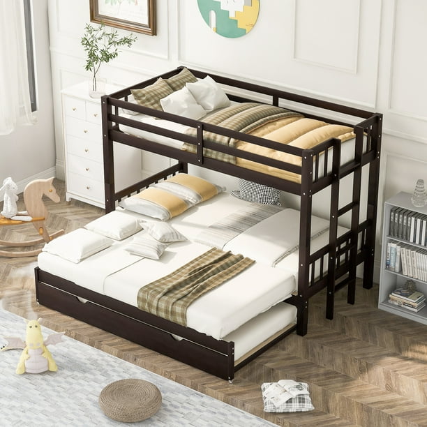 Euroco Wood Twin Over Bunk Bed, Twin Bunk Bed Designs