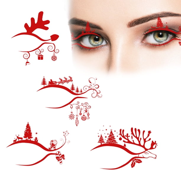 De Pegatinas De Sombra De Ojos, Forro De Sombra De Ojos De Halloween, Pegatinas De Tatuaje Temporal, Delineador De Ojos Decorativo Para Fiesta, Escenario De Mascarada 4 Pares Scienceny HA038454-00