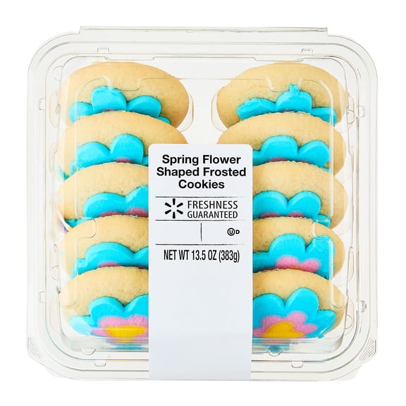 Freshness Guaranteed Spring Flower Shaped Frosted Cookies, 13.5 oz, 15 Count