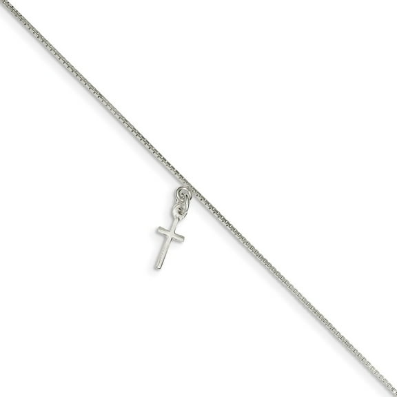 Sterling Silver Cross Anklet