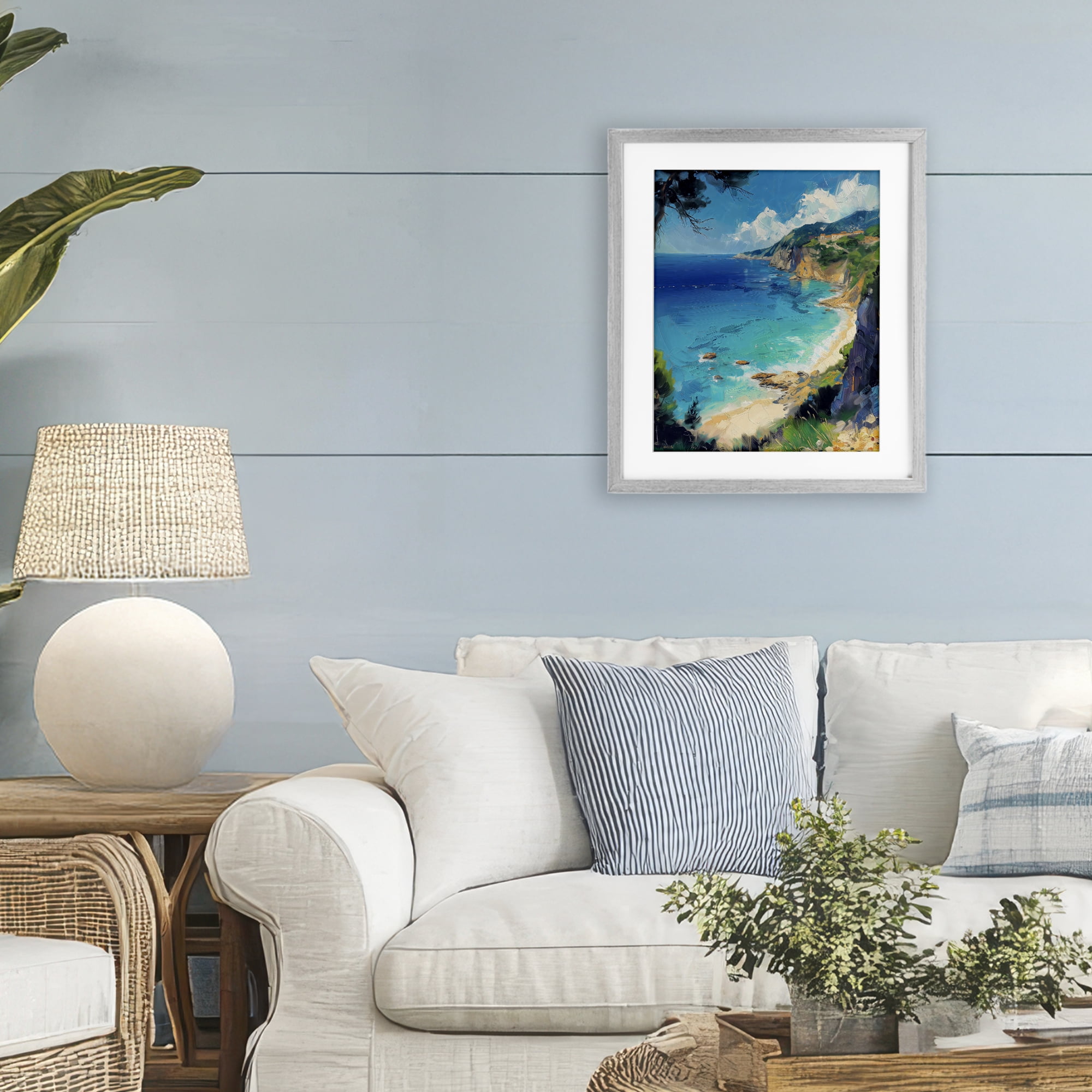 Stupell Industries View of Ocean Retreat Gray Framed Print Under Glass, design by Creative Studio