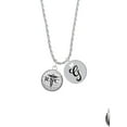 thumbnail image 2 of Delight Jewelry Silvertone Domed Black RNC Silvertone Script Initial Disc - G - Charm Necklace, 20"+3", 2 of 4