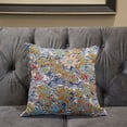 thumbnail image 5 of Flying Floral Paisley Throw Pillow with Removable Cover in Blue Yellow 16x16, 5 of 5