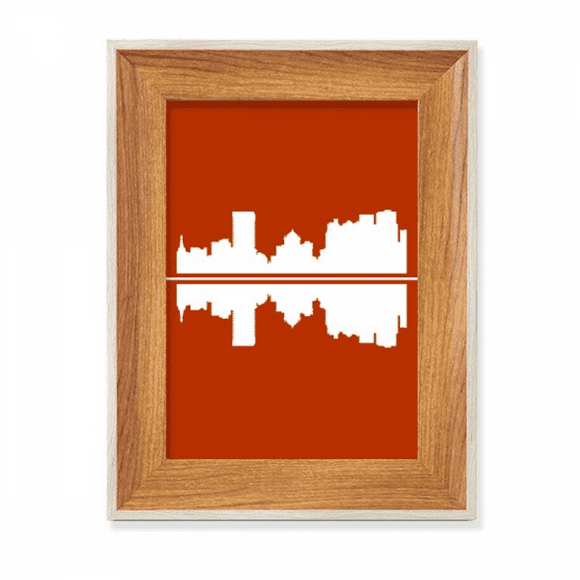 Urban Landscape Signs Symbolize Reflected Tall Buildings Desktop Wooden Photo Frame Display Picture Art Painting Multiple Sets