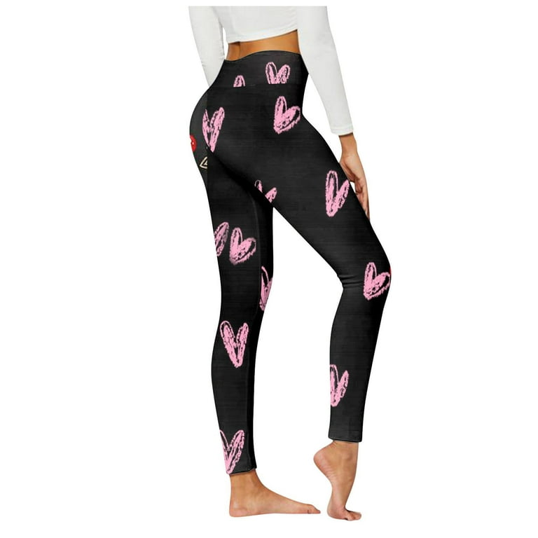 SELONE Leggings for Women Tummy Control Long Length High Waist Casual  Yogalicious Print Patterned Valentine Utility Dressy Everyday Soft Jeggings