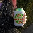 thumbnail image 3 of Cute Cherry Pattern Sketchy Can Cooler - Drink Sleeve Hugger Collapsible Insulator - Beverage Insulated Holder, 3 of 3