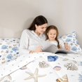 thumbnail image 4 of Manfei Watercolor White Seashell Starfish Coral Twin Comforter Sets for Kids Boys and Girls, Marine Life Print Bedding Set, Reversible 2pcs, 1 Comforter and 1 Pillowcase, 4 of 6