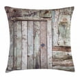 thumbnail image 1 of Rustic Throw Pillow Cushion Cover, Old Rustic Barn Door Cottage Country Cabin Theme Rural Mystic Entrance of Home, Decorative Square Accent Pillow Case, 24 X 24 Inches, Warm Taupe Cocoa, by Ambesonne, 1 of 2